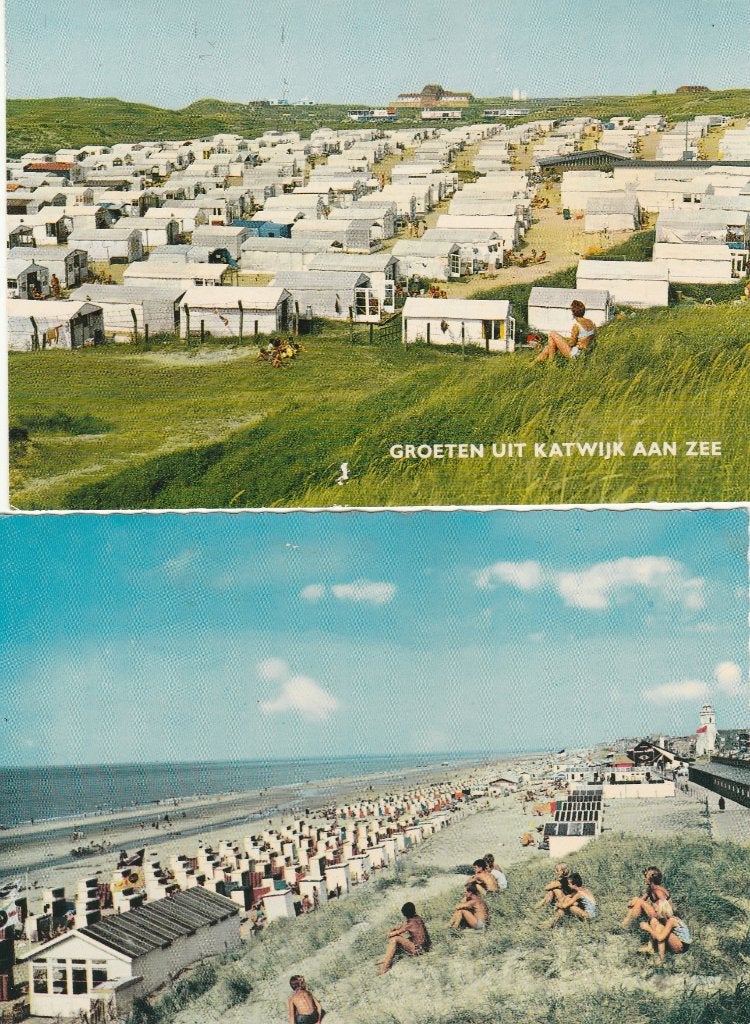 2x Katwijk aan Zee, Ophalen of Verzenden, 1940 tot 1960, Gelopen, Zuid-Holland
