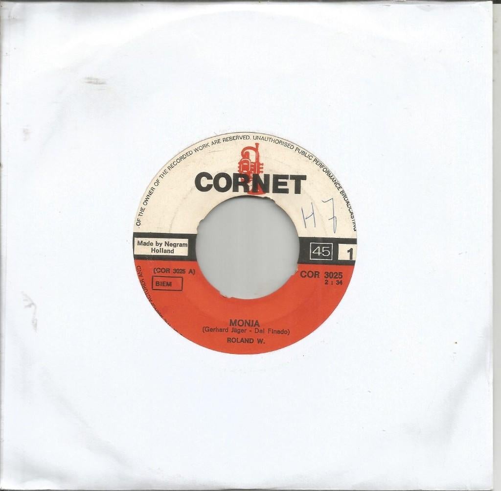 Roland W. – Monja (1967), Cd's en Dvd's, Vinyl | Nederlandstalig, Ophalen of Verzenden, Gebruikt, Overige formaten, Levenslied of Smartlap