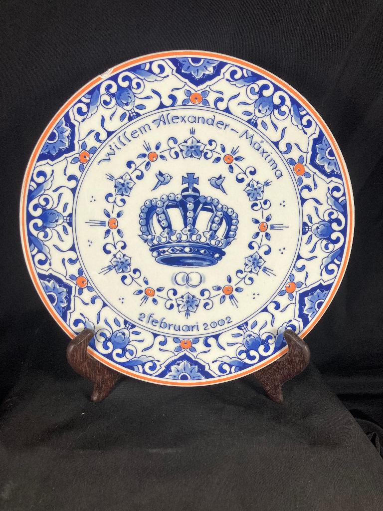 Huwelijks bord Willem Alexander -Maxima, Gebruikt, --, Overige typen, Ophalen of Verzenden