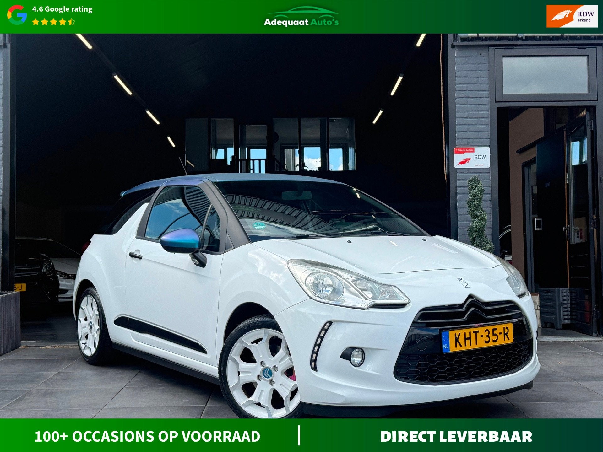 Citroen DS3 1.6 THP Sport Chic|APK|Airco|Cruise control, Auto's, Citroën, Euro 5, Gebruikt, Zwart, Wit