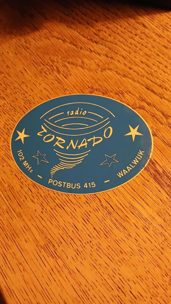 Sticker piraat amateurzender Radio Tornado, WAALWIJK, Ophalen of Verzenden, Zo goed als nieuw