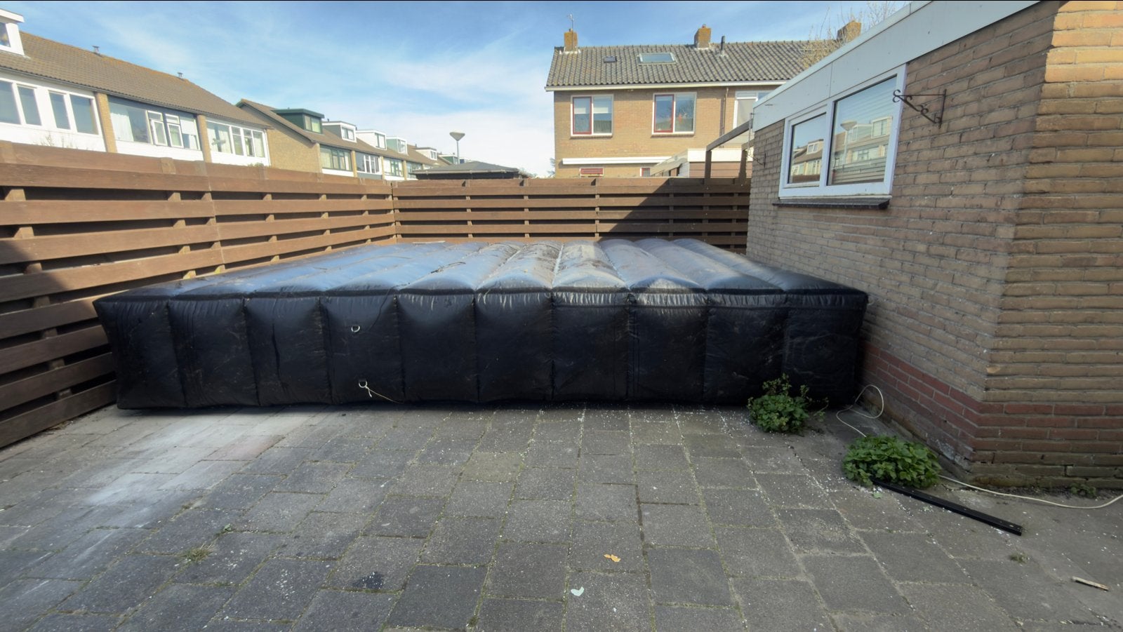 Luchtkussen 4,5x4m inclusief blower, Ophalen, Gebruikt