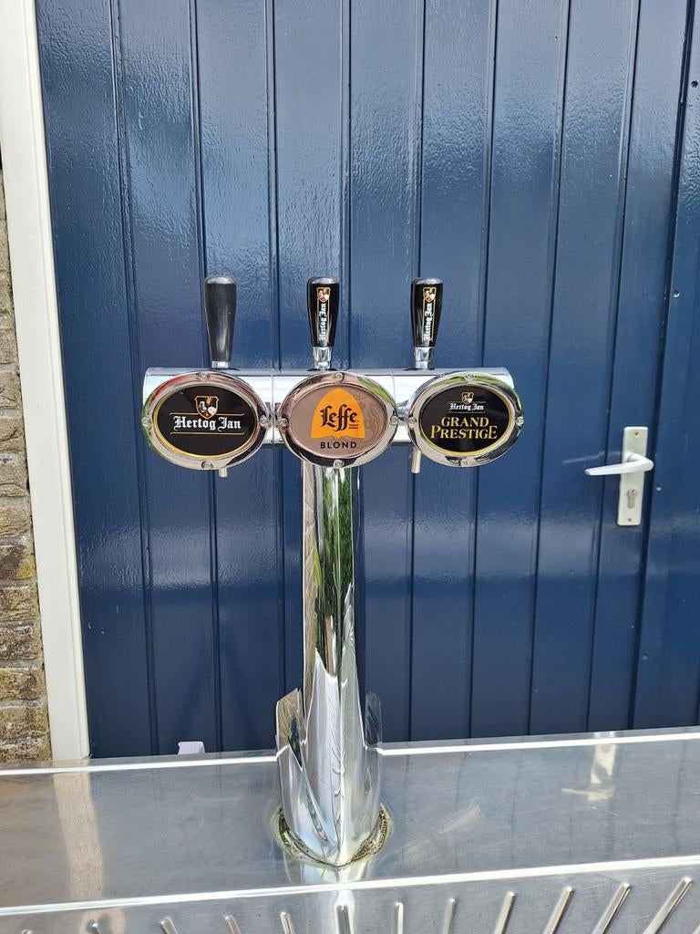 RVS lekblad 200x50 met 3 kraans X-Tower bierzuil biertap, Ophalen, Gebruikt, Overige merken