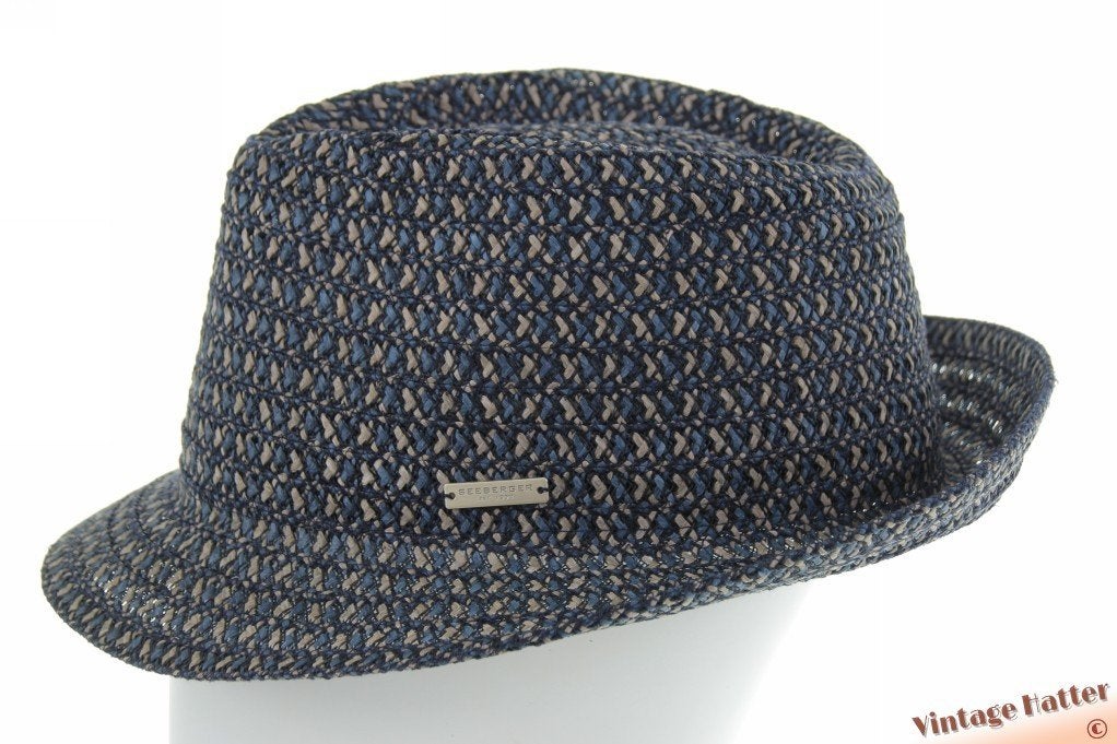 Zomer trilby Seeberger marine blauw taupe 61 (XL) nieuw, Kleding | Dames, Hoed, Nieuw, Ophalen of Verzenden, Seeberger