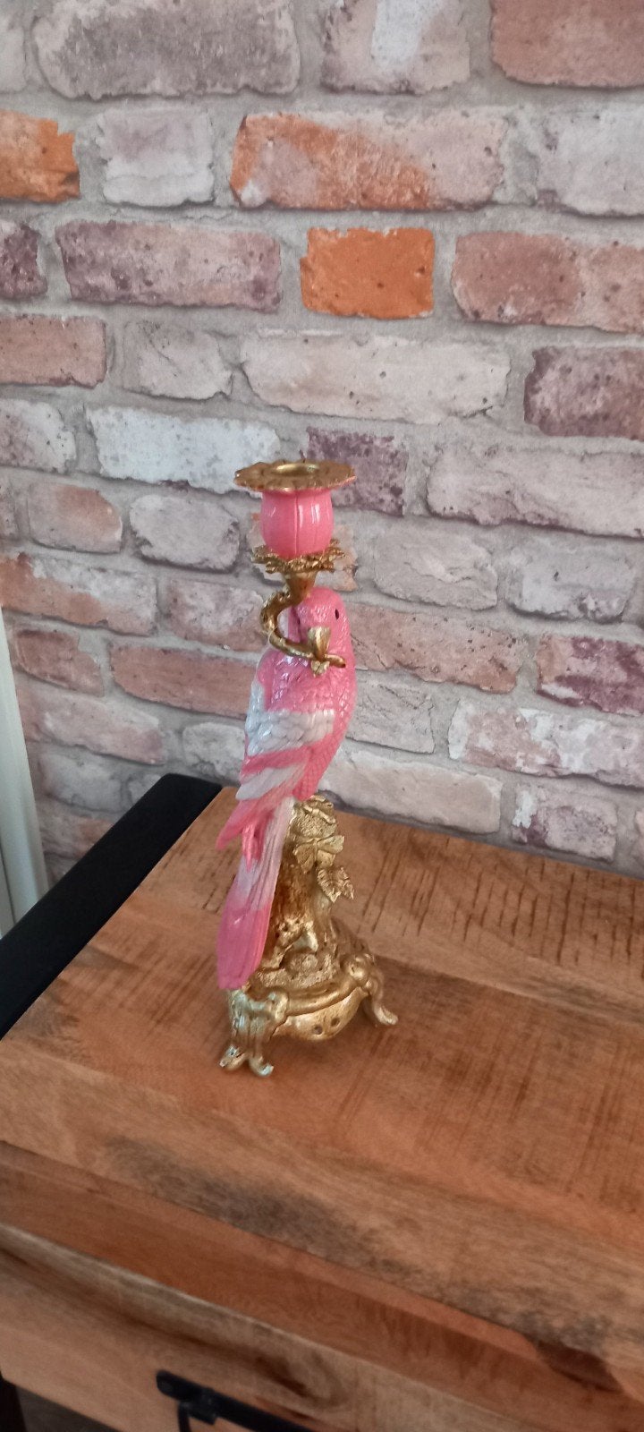 Baroque Collection:32cm Papegaai Kandelaar Beeld♥️NIEUW♥️, Verzamelen, Beelden en Beeldjes, Ophalen of Verzenden, Nieuw, Dier