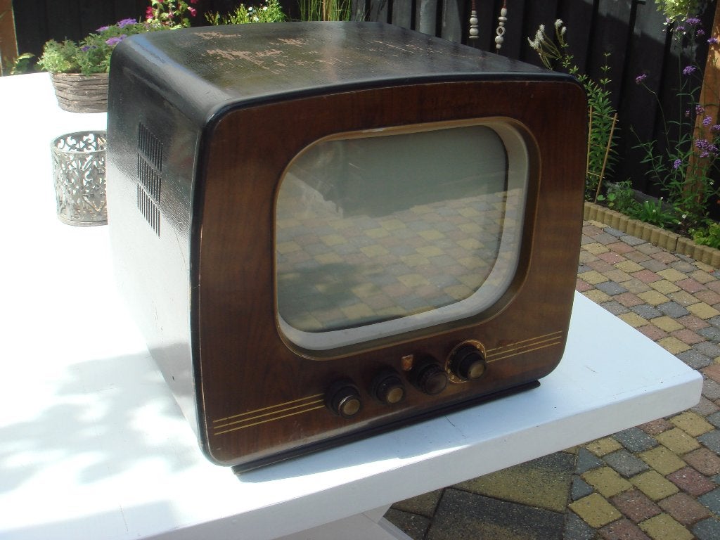Vintage Televisie - Decoratief Antiek Stuk, Ophalen, Philips, Gebruikt, 50 Hz
