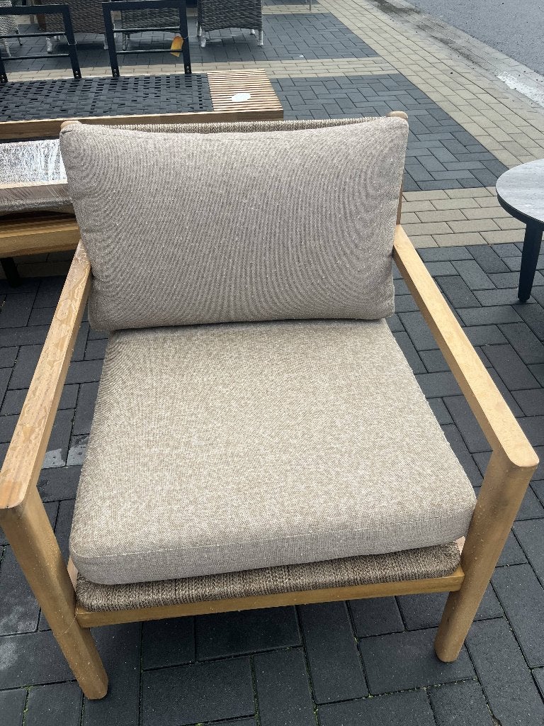 Loungestoel Felline | Naturel | Acaciahout, Tuin en Terras, Ophalen, Zo goed als nieuw, Hout, Stapelbaar