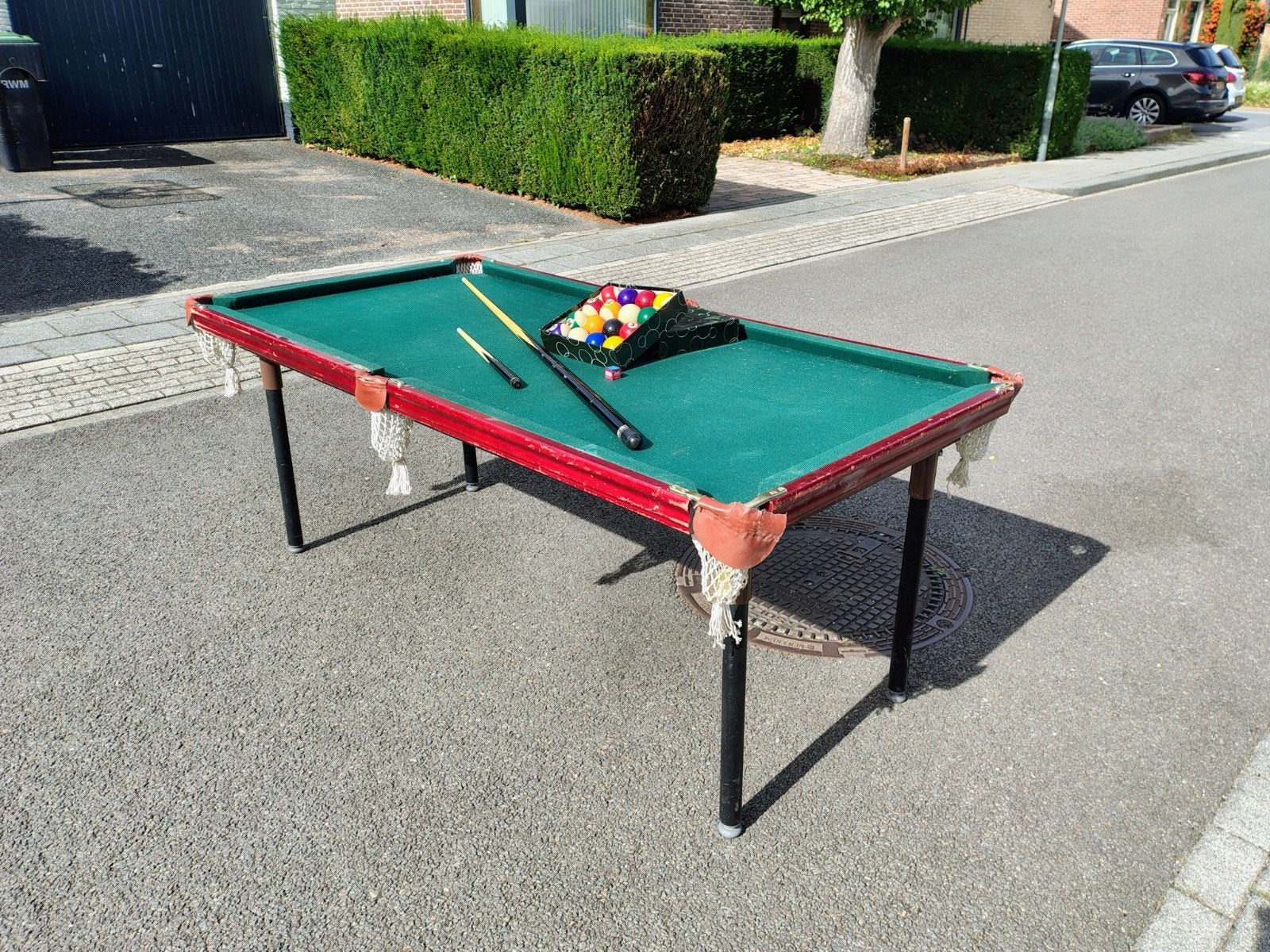 Pooltafel speelset 180x90x75 cm (LxBxH), Ophalen, Gebruikt, Pooltafel