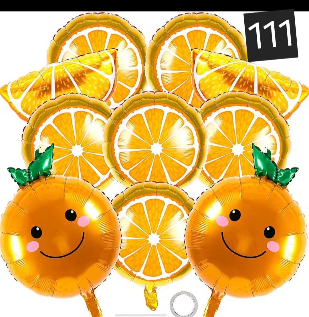 Oranje Citrus Ballonnen Set - Feestelijke Decoratie, Ophalen of Verzenden, Nieuw, Versiering, Verjaardag
