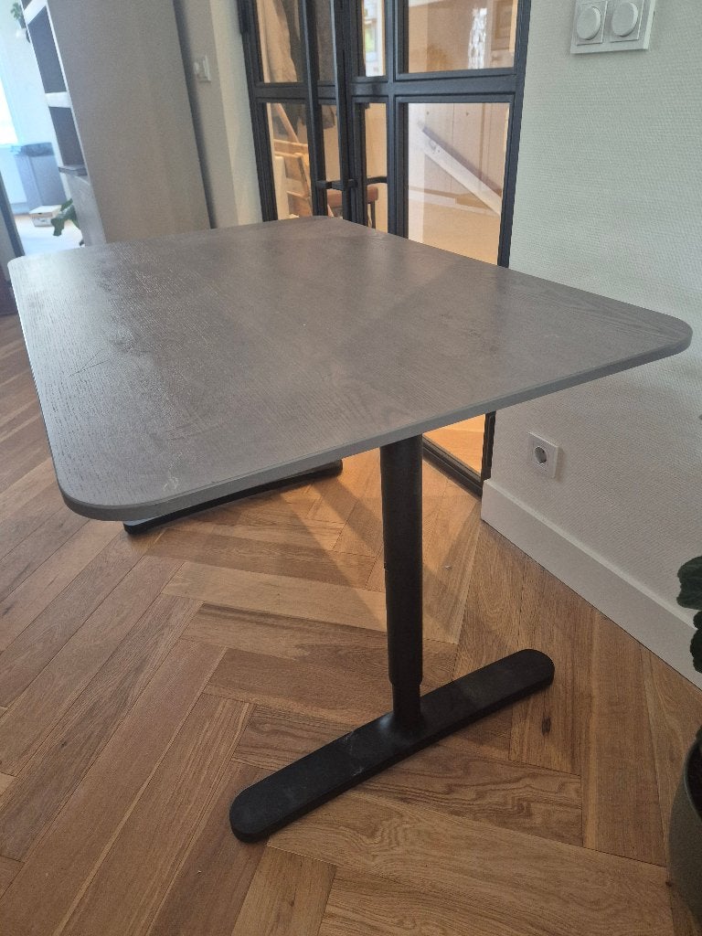 IKEA tafel / bureau 120x80 cm - zwart, Ophalen, Gebruikt, 120 cm, In hoogte verstelbaar