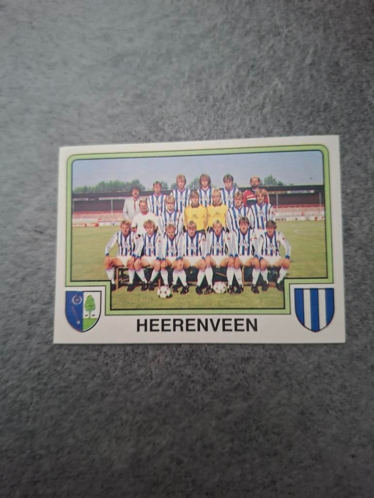 Panini sticker Voetbal 86. Teamfoto Heerenveen., Verzenden, Zo goed als nieuw, Sticker