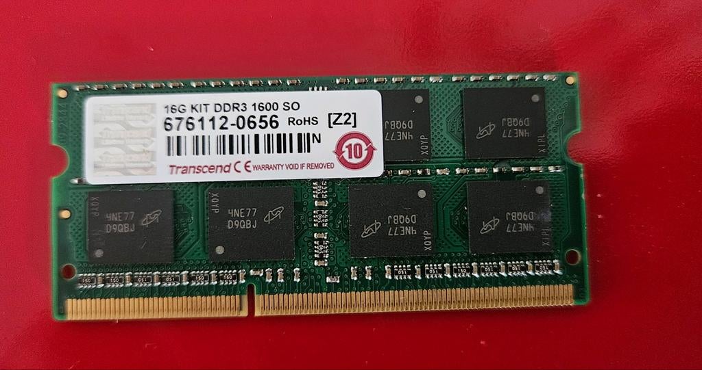 ZGAN Transcend  Ram 16GB DDR3 1600, Computers en Software, RAM geheugen, DDR3, Ophalen of Verzenden, Zo goed als nieuw, Desktop
