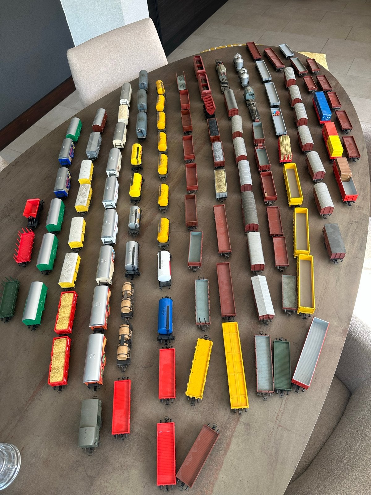 Grote verzameling modelspoorwagons (ca. 100 stuks), Overige merken, Gebruikt, Gelijkstroom of Wisselstroom, Wagon