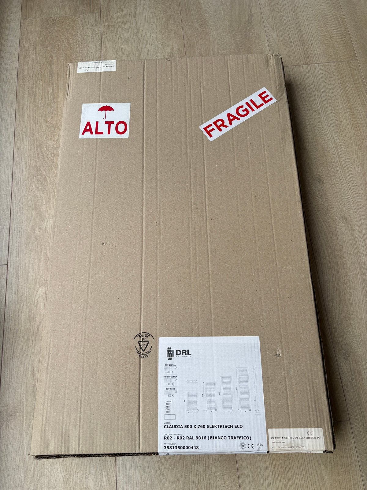 DRL claudia designradiator 500x760, Ophalen, 30 tot 80 cm, 500 tot 800 watt, Radiator