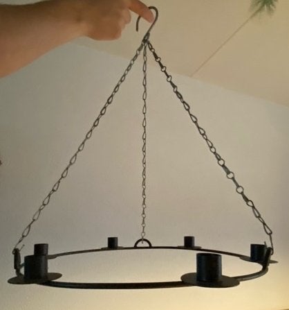 Kaarsenring (nog 4 stuks) ook mooi op tafel of in bloemstuk, Zwart, Nieuw, Ophalen of Verzenden, Metaal