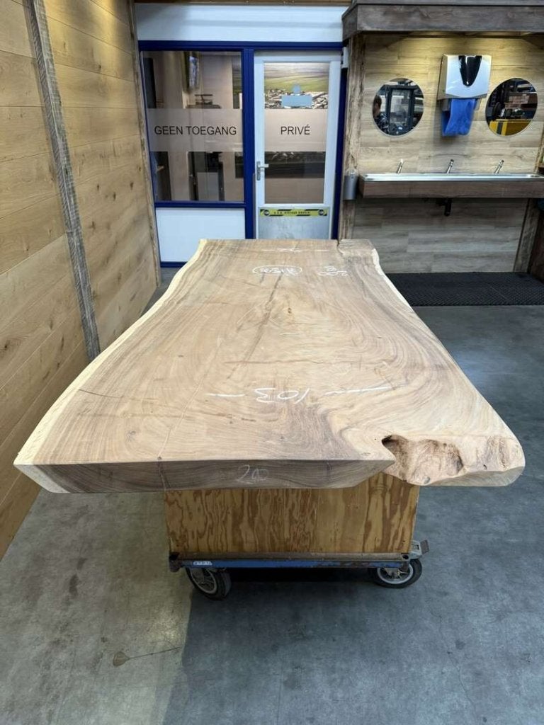 Suar boomstamblad tafelbladen op voorraad grote keus, Huis en Inrichting, Tafels | Eettafels, Hout@hameren.nl, Hertog van beijerenstraat 2a