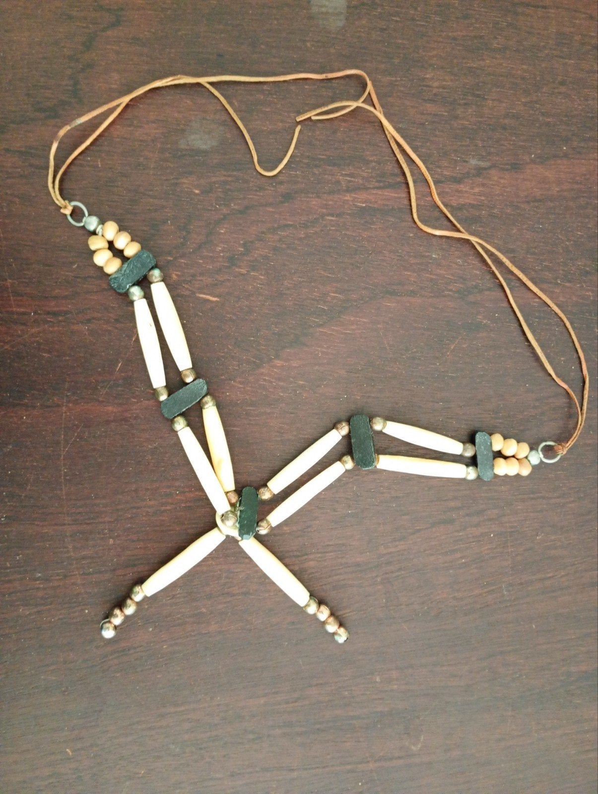 Noord Amerikaanse indianen Navajo ? ketting, Ophalen, Overige materialen, Verstelbaar, Beige