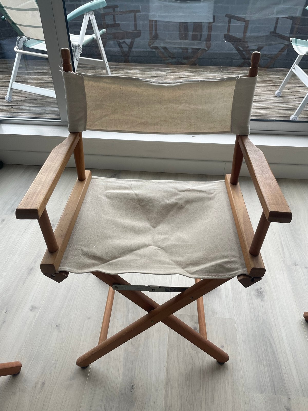Set van 3 regisseurstoelen, Ophalen, Gebruikt, Drie, Wit