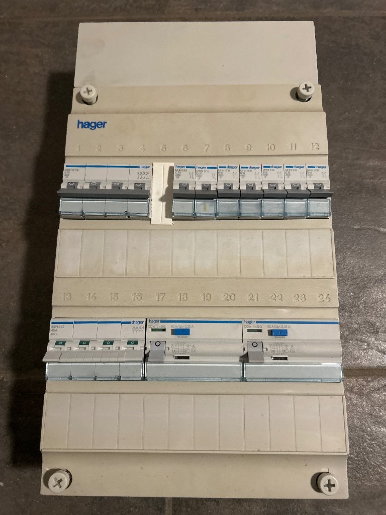 Hager 3 fase groepenkast met krachtstroom automaat, Ophalen of Verzenden, Gebruikt, Overige typen