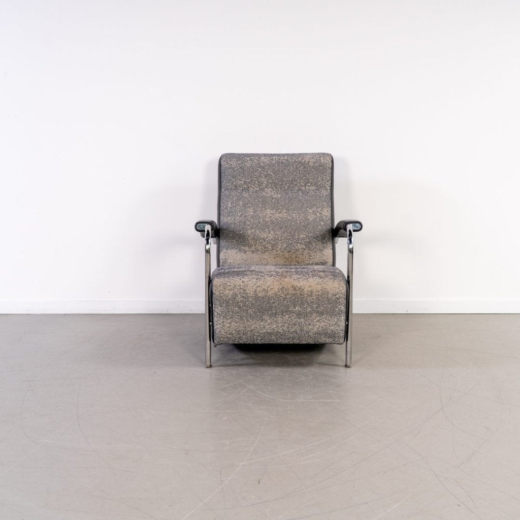 Leolux Scylla Hoog Fauteuil Grijs Stof + Hocker, Huis en Inrichting, Leolux, Zo goed als nieuw, Niet ingevuld, Niet ingevuld
