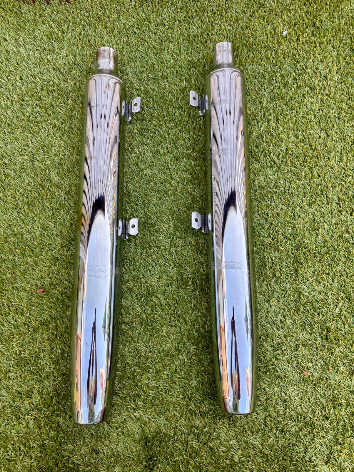 Uitlaat dempers crossover softail/springer origineel E-keur, Ophalen of Verzenden