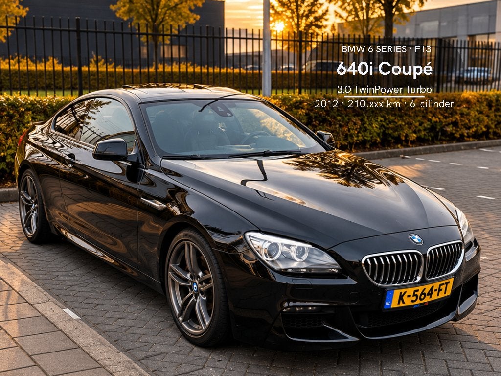 BMW 640i Coupé F13 | 2012 | Modern Classic | Top Onderhouden, Euro 5, Achterwielaandrijving, Zwart, Zwart