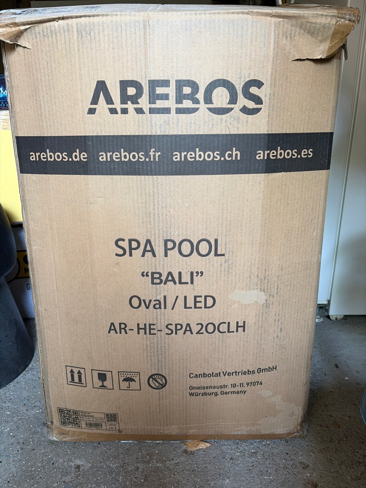 Gebruikte AREBOS Spa Pool "BALI" Ovaal/LED Jacuzzi, Ophalen, Gebruikt, Afdekzeil, Opblaasbaar