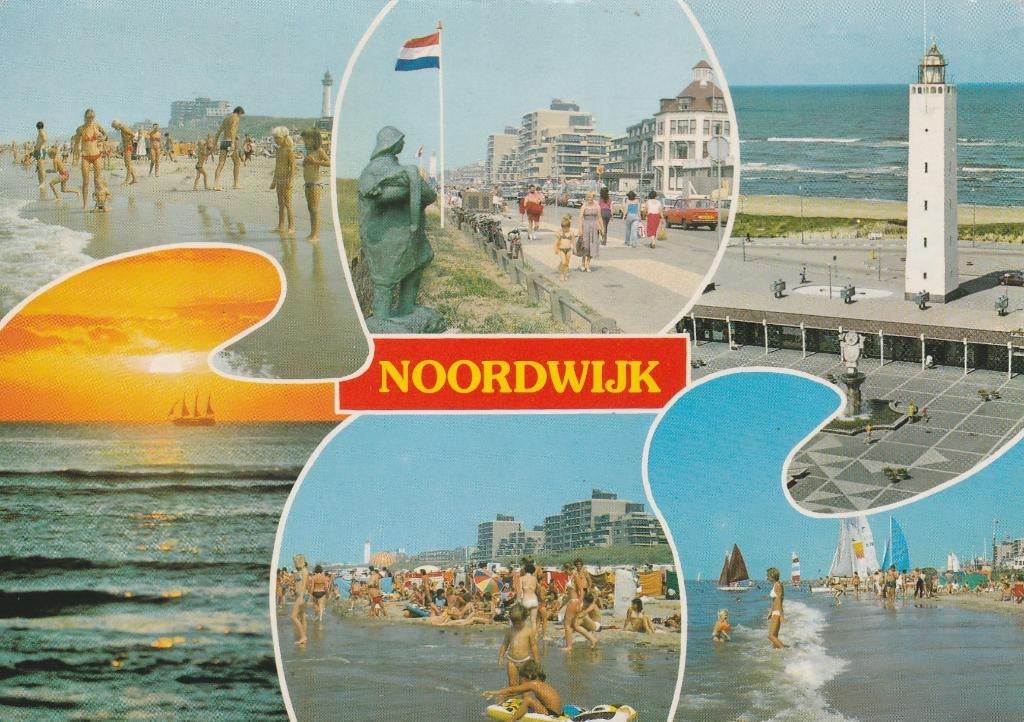 NOORDWIJK Strand Boulevard Vuurtoren Badgasten, Verzenden, 1980 tot heden, Gelopen, Zuid-Holland