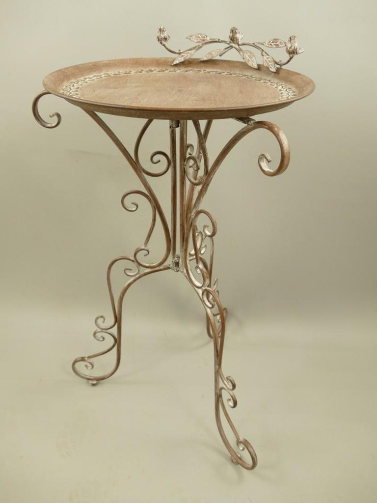 Rustiek ijzeren vogelbad - 80 cm hoog bruin  wit of groen., Helene Livingstyle, Helenelivingstyle@gmail.com, 7531TJ, Nieuw