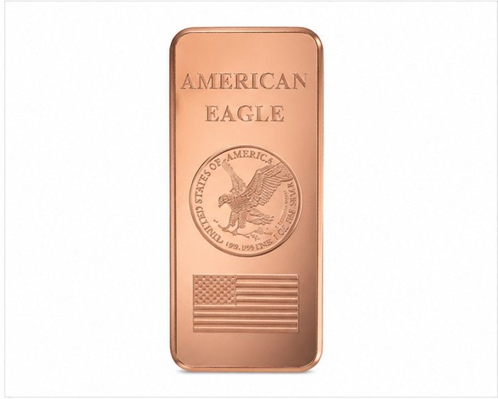 10x Koper Baar .999 Fijn - American Eagle Design, Ophalen of Verzenden, Koper