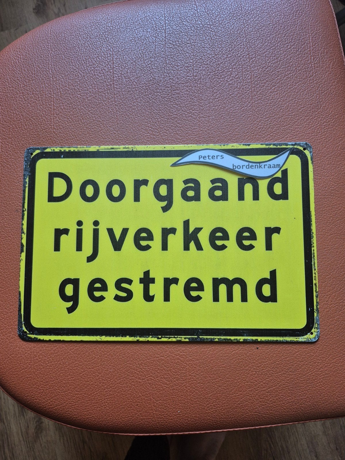 Verkeersbord 'Doorgaand rijverkeer gestremd', Ophalen of Verzenden