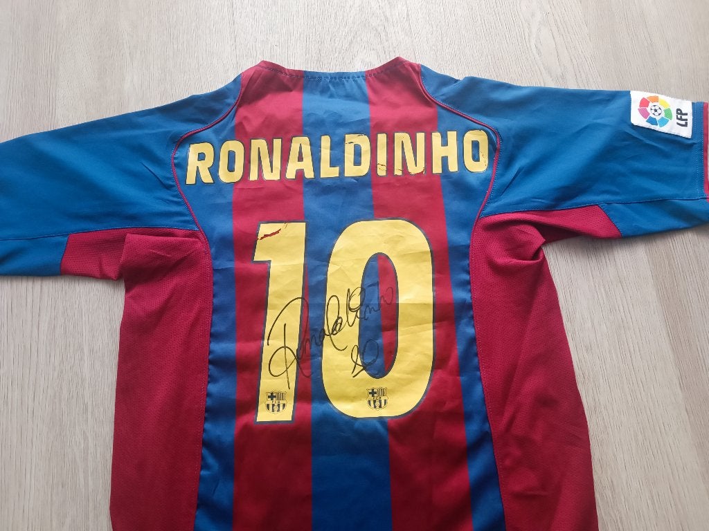 Ronaldinho jersey signed, Maat XS of kleiner, Ophalen, Gebruikt, Shirt