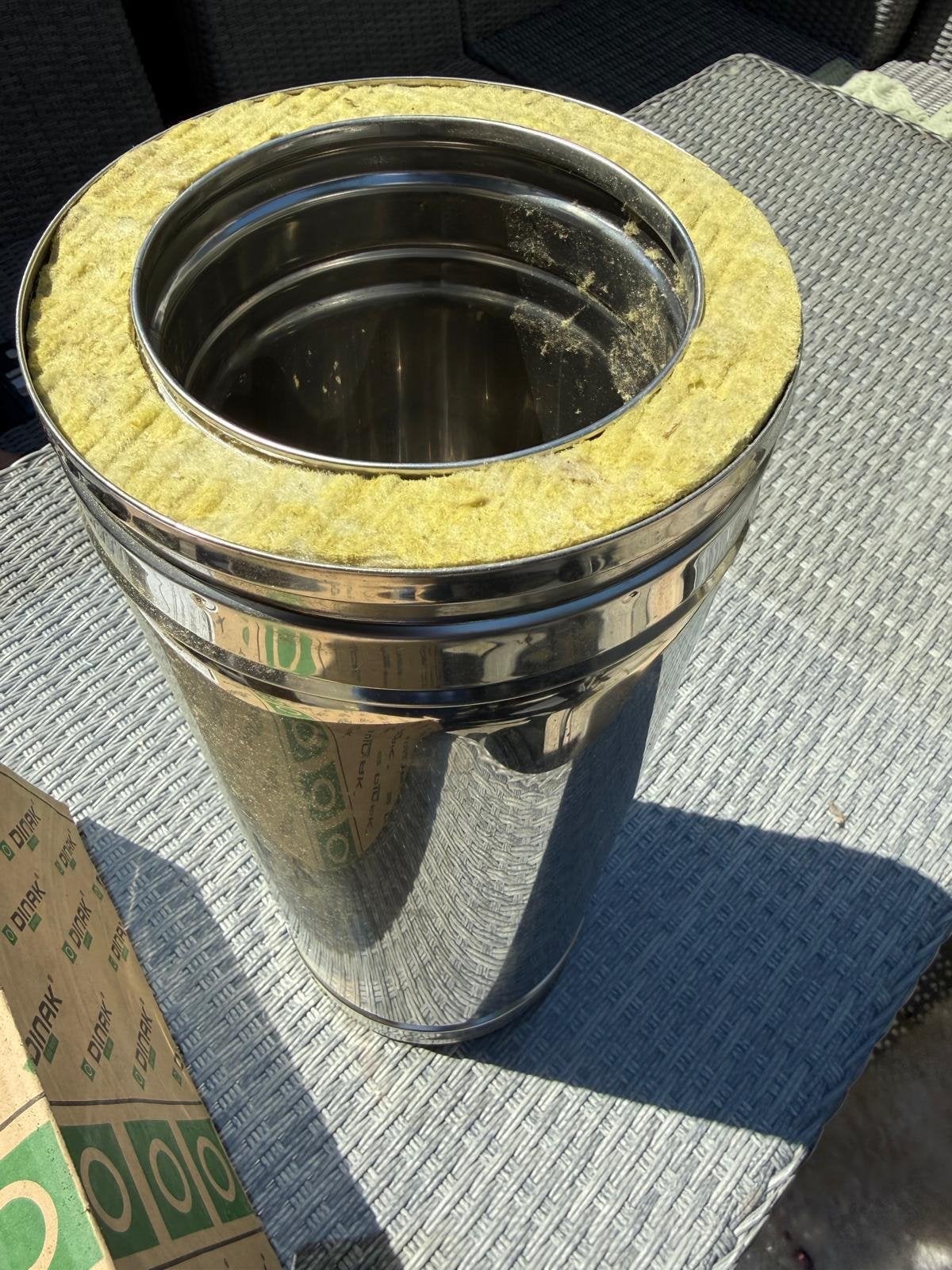 DINAK dubbelwandige RVS kachelpijp 130/190mm - 440mm lengte, Verzenden, Nieuw