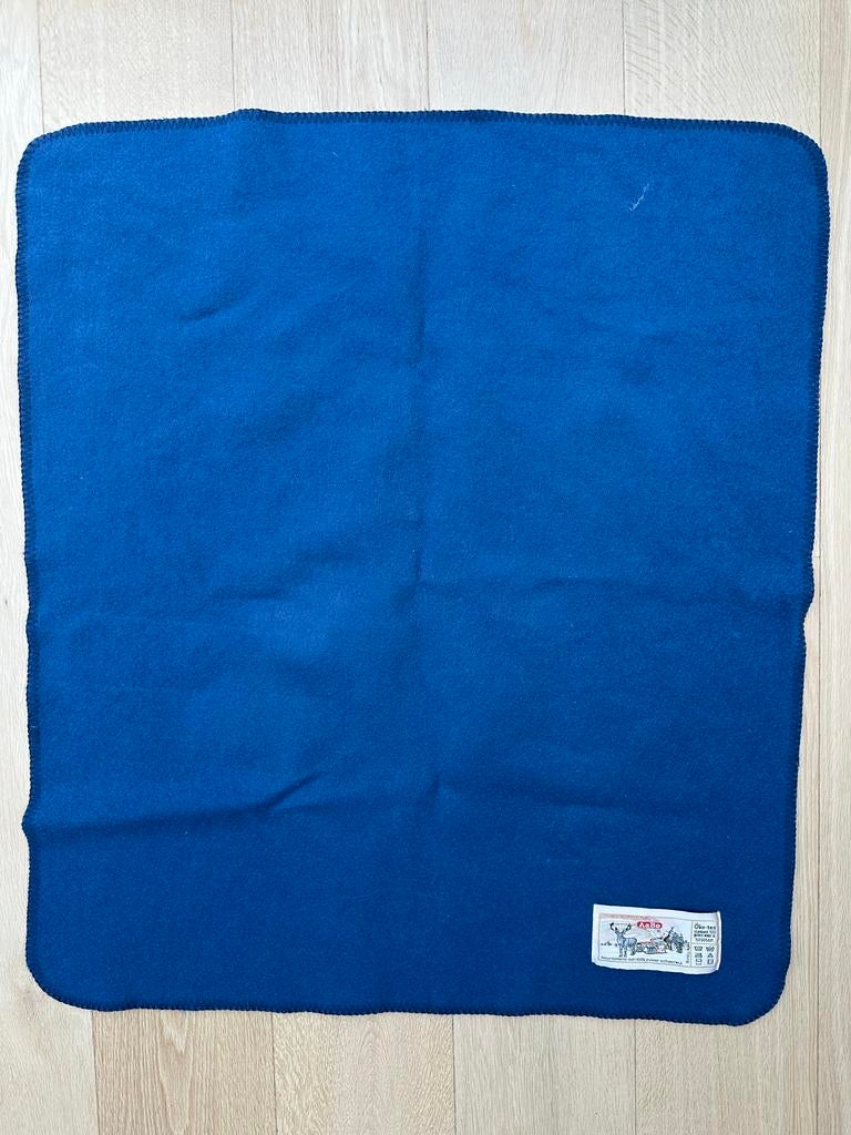 AaBe Tilburg 100% Scheerwol Deken - Blauw, Ophalen of Verzenden, Gebruikt