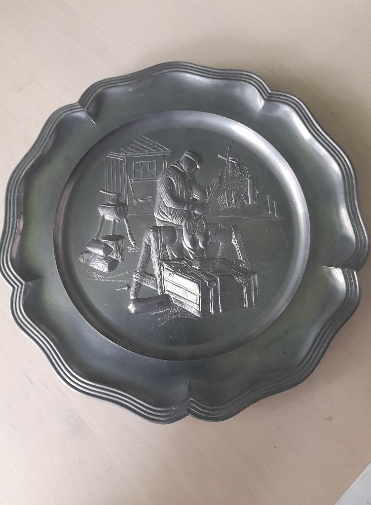 Mooi Holland bord engeltjestin tin klompenmaker, Ophalen of Verzenden