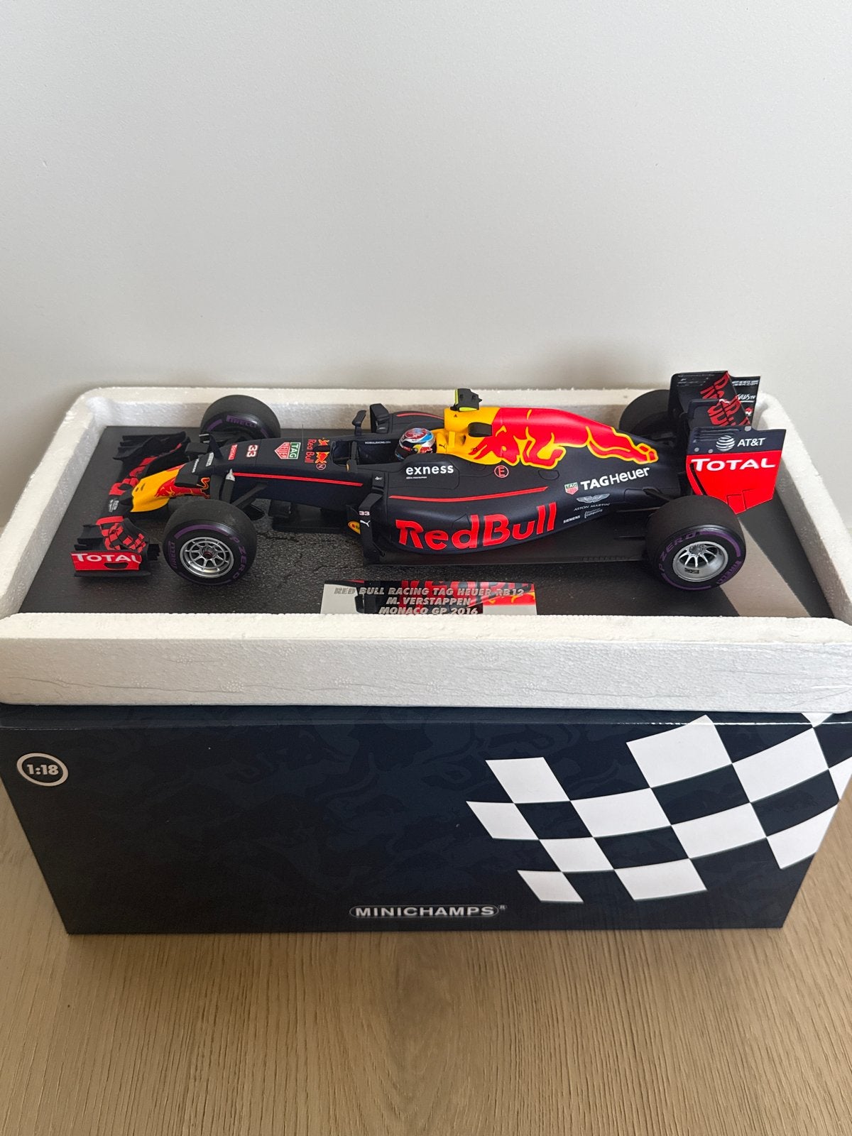Minichamps Red Bull RB12 Max Verstappen Monaco GP 2016, Ophalen of Verzenden, Zo goed als nieuw, Auto, MiniChamps