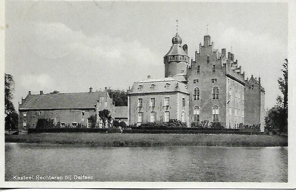 Dalfsen- -Kasteel Rechteren., Ophalen of Verzenden, 1940 tot 1960, Gelopen, Overijssel