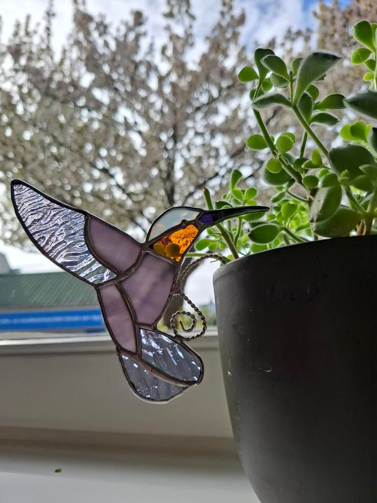 Tiffany glas in lood vogeltjes, Antiek en Kunst, Antiek | Glas en Kristal, Ophalen of Verzenden