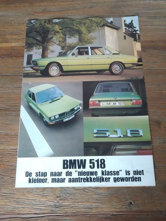 BMW 518 [ De stap ] 1975 4 pag., Verzenden, Zo goed als nieuw, BMW
