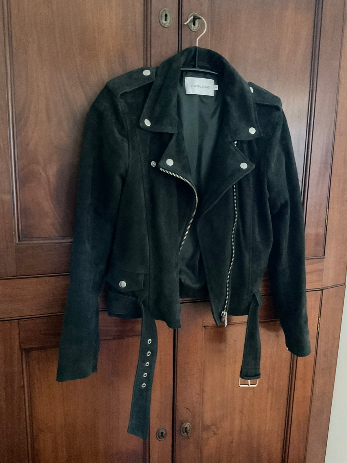 Pauw suède biker jack 36-38 donkergroen, Verzenden, Zo goed als nieuw, Maat 36 (S), Groen