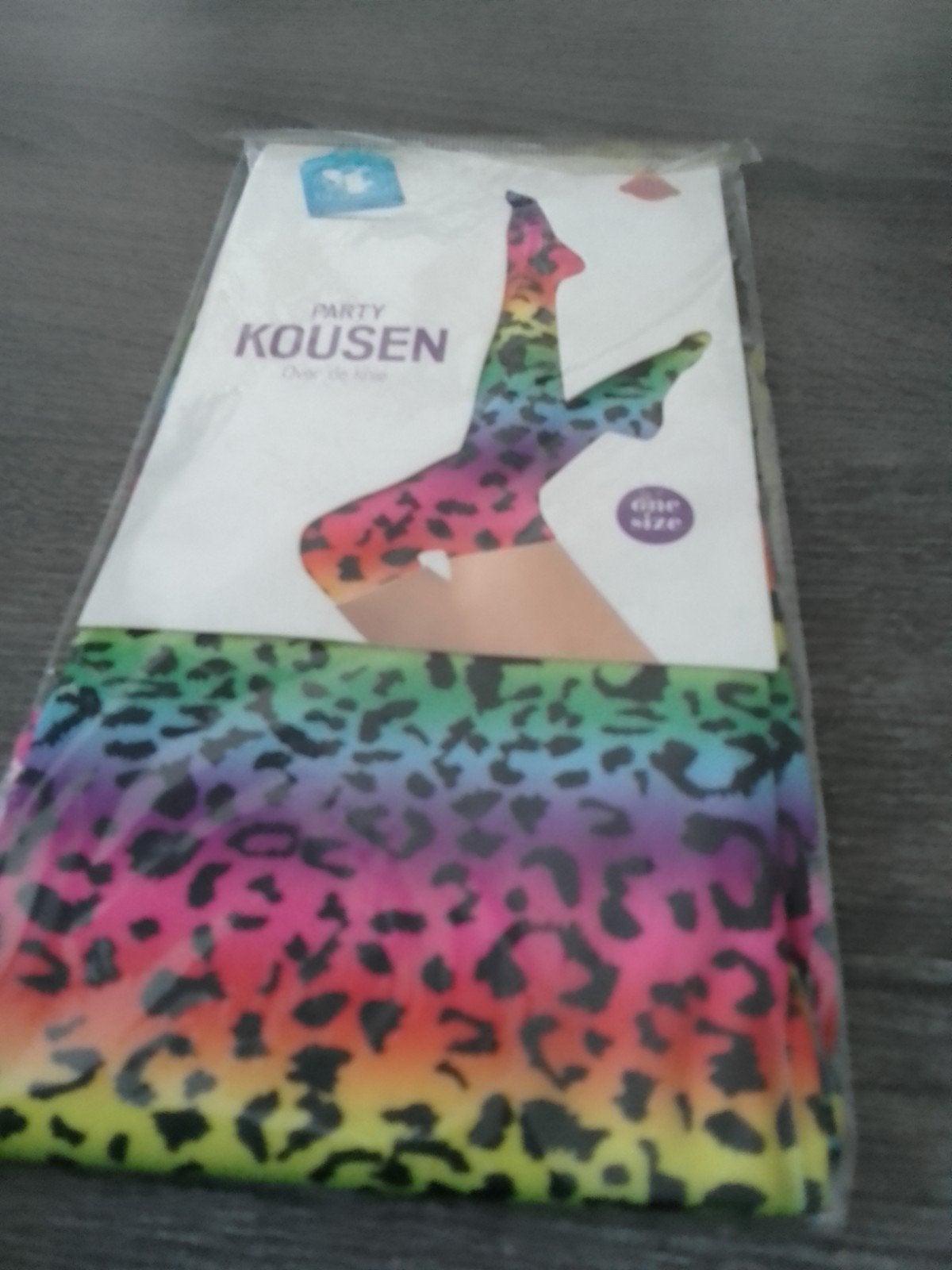 Party Kousen - Regenboog Luipaardprint Overknee Kousen, Ophalen, Overige kleuren, Nieuw, Overige maten