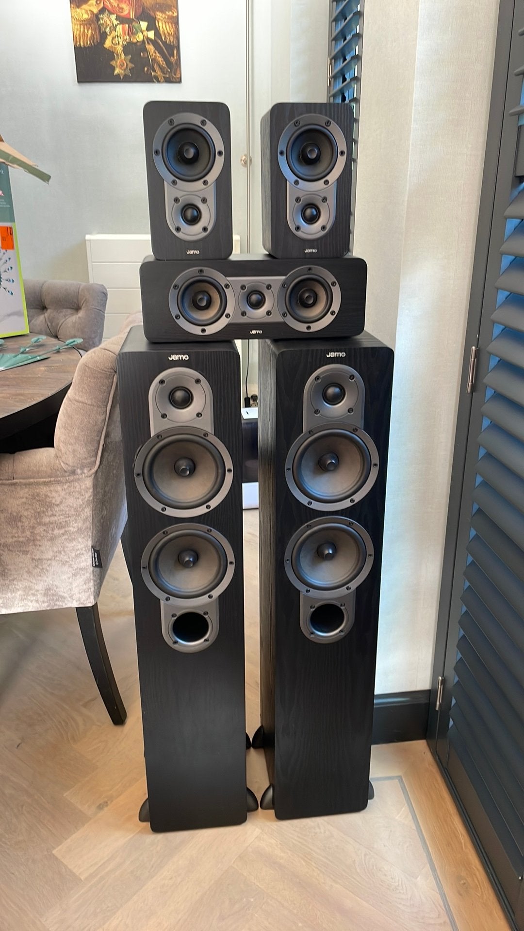 JAMO 5.0 speakerset, Ophalen, 60 tot 120 watt, Surroundset zonder subwoofer, Jamo