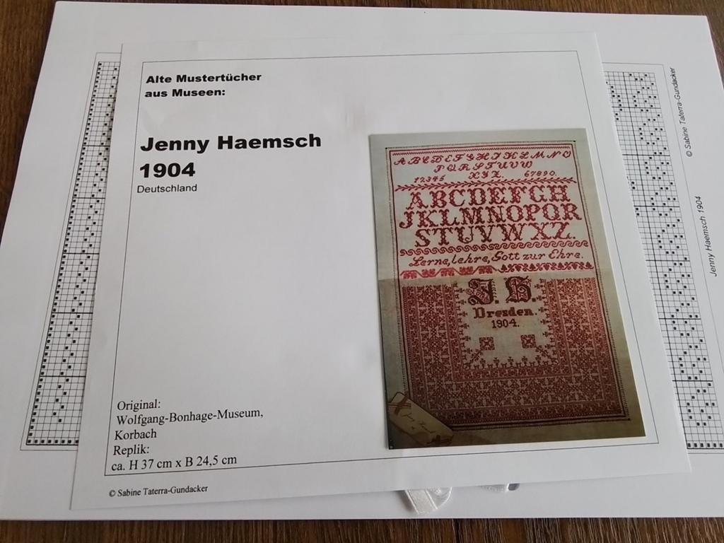 Alte mustertucher aus museum, Jenny Heamsch 1904, Ophalen of Verzenden, Zo goed als nieuw, Handborduren, Patroon