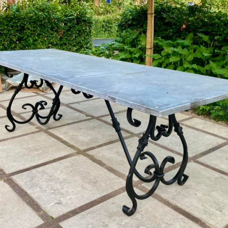 * Hardsteen tafel gietijzer & smeedijzer Tuintafel steen, Ophalen, Zo goed als nieuw, Rechthoekig, Overige materialen