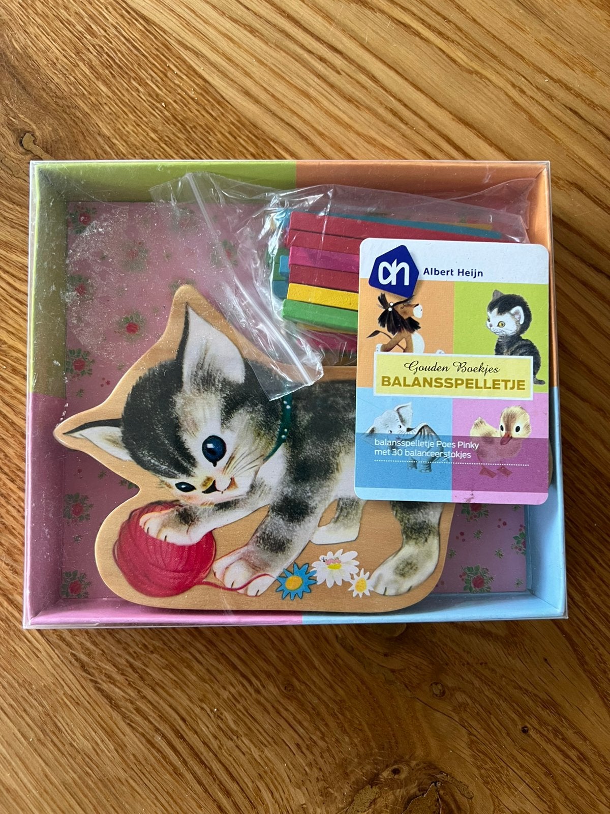 Albert Heijn Gouden Boekjes Balansspelletje Poes Pinky, Ophalen of Verzenden, 10 tot 50 stukjes, Zo goed als nieuw