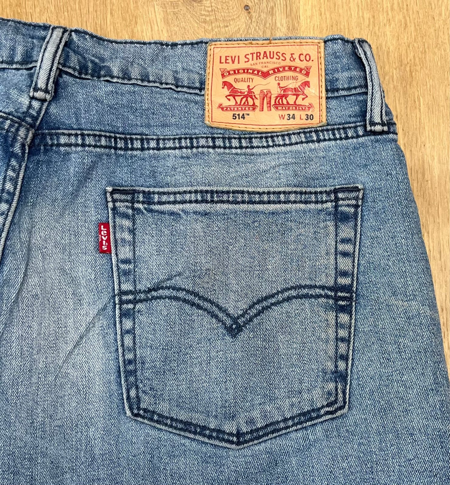 Levi’s 514 straight jeans blauw - Maat W34 L30, Ophalen of Verzenden, Zo goed als nieuw, Blauw, W33 - W34 (confectie 48/50)