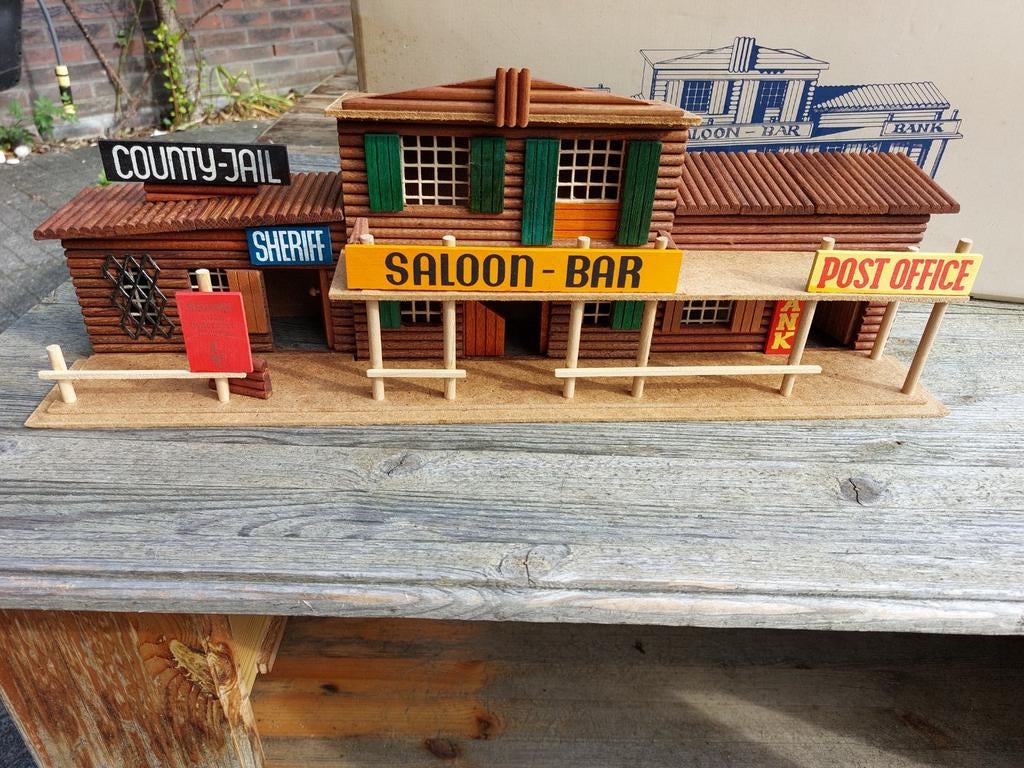 Vintage Houten Western Saloon Bar County Jail Post Office, Ophalen of Verzenden, Gebruikt