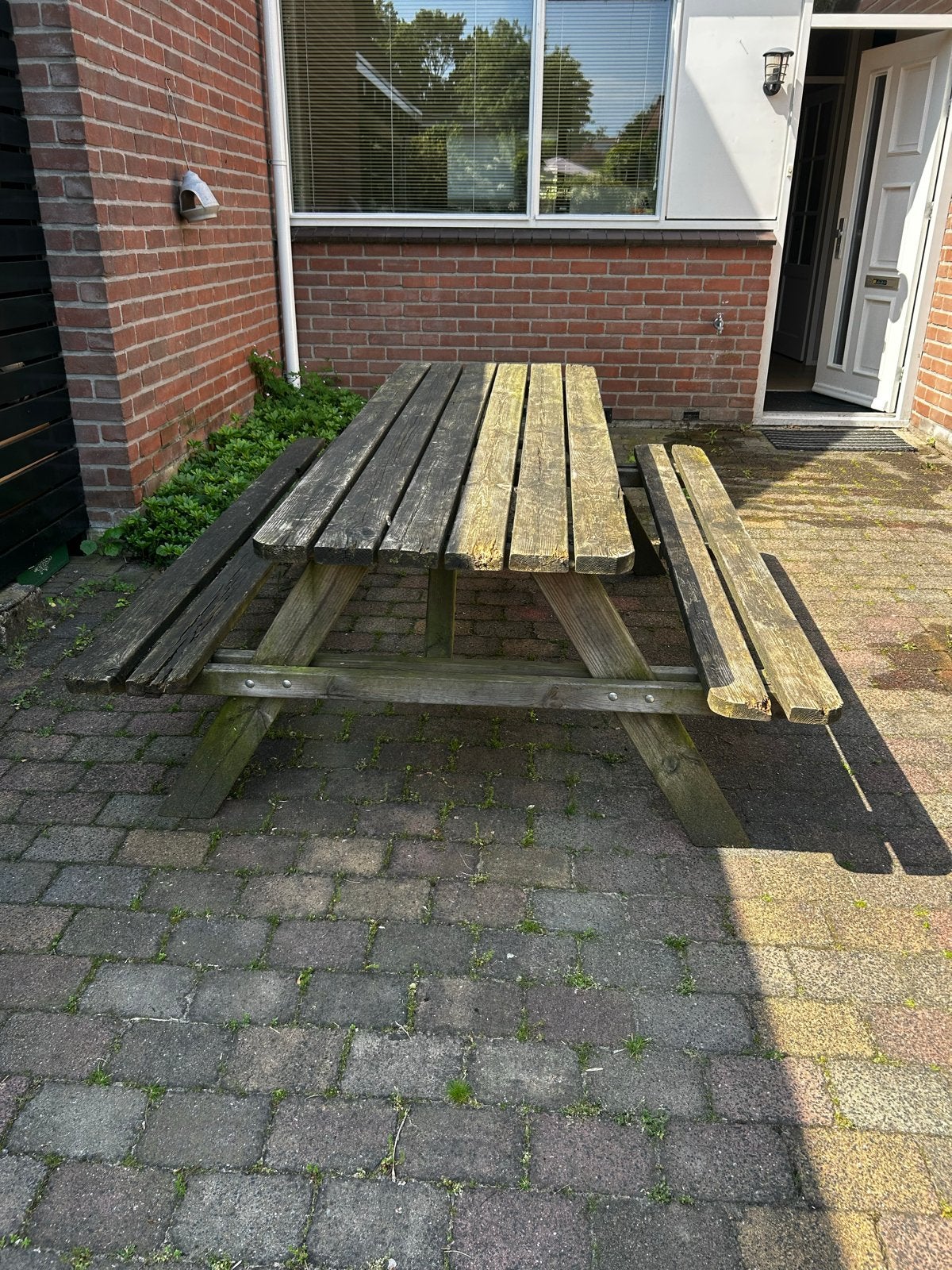 Houten picknicktafel - Gratis, Tuin en Terras, Ophalen, Gebruikt, Rechthoekig, Hout