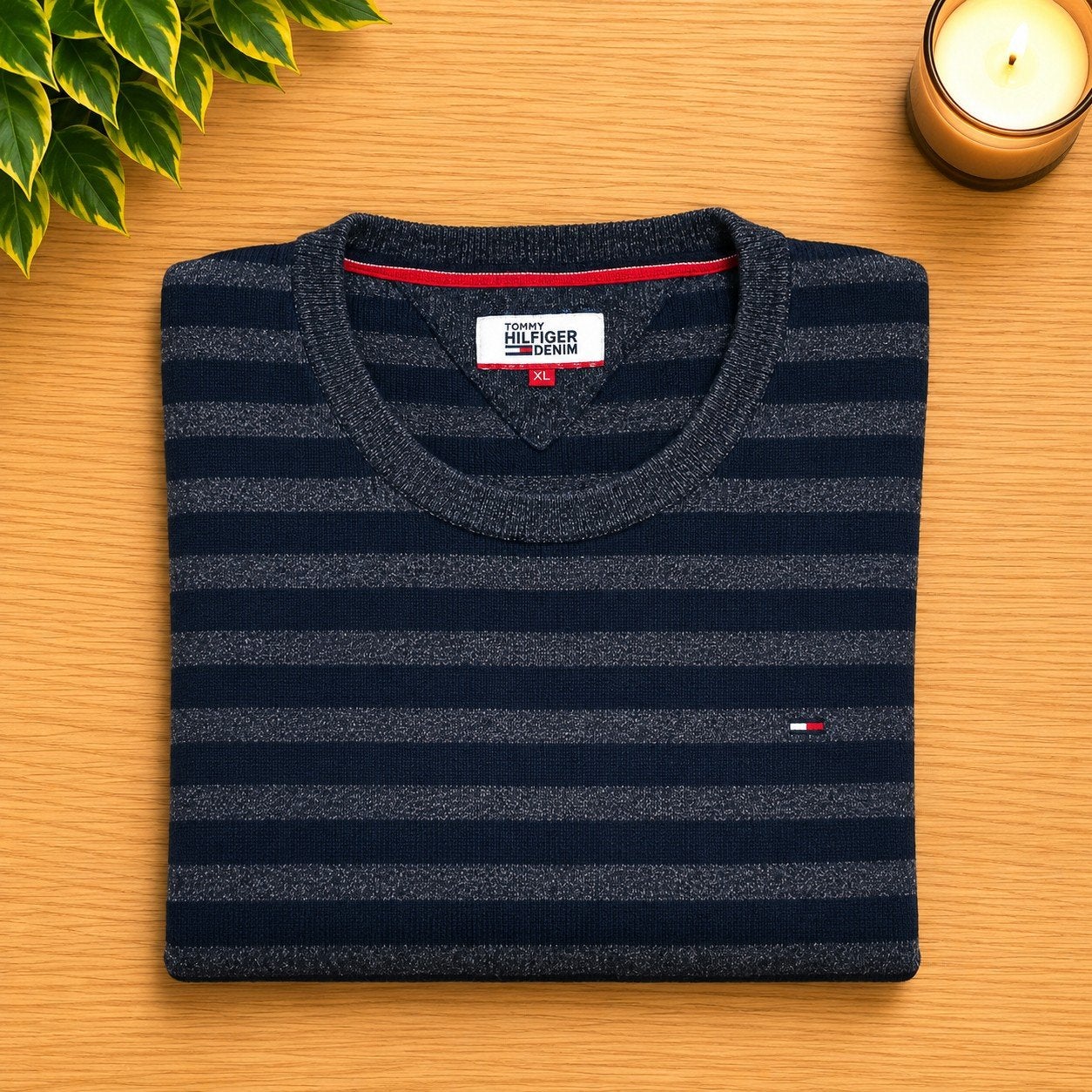 Tommy Hilfiger Denim gestreepte trui - Maat XL, Kleding | Heren, Truien en Vesten, Maat 56/58 (XL), Zo goed als nieuw, Tommy Hilfiger Denim