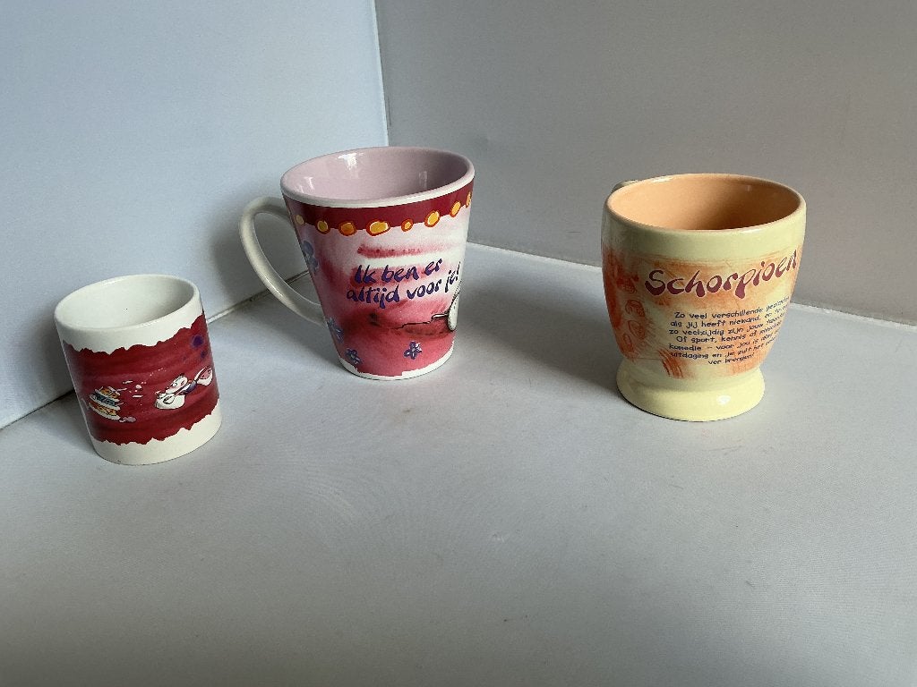 Diddl # 2 bekers en een kommetje, Ophalen of Verzenden, Diddl, Zo goed als nieuw, Servies